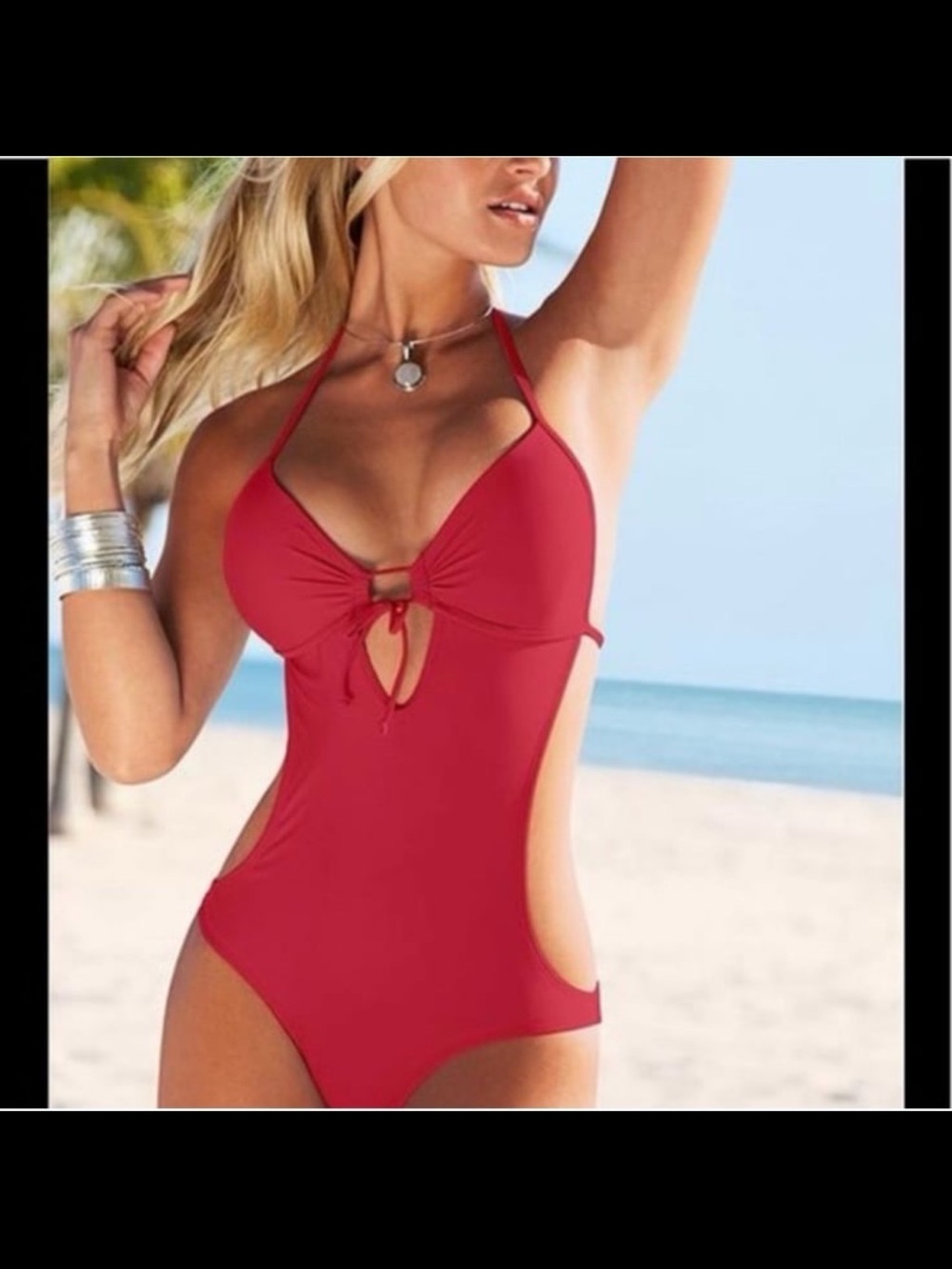 Keyhole Open Back Swimsuit
